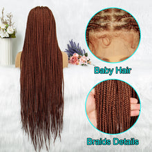 Load image into Gallery viewer, Synthetic Transparent HD Full Lace Braided Wigs For Black Women Crochet Braid Braiding Hair Knotless Box Cornrow Braids Wigs